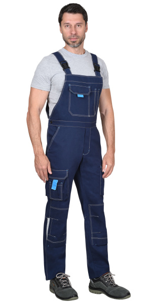 Костюм ДЖЕТ куртка (чз), полукомбинезон синий с голубым тк. мех. стрейч с ВО