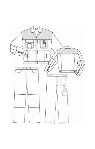 Костюм "Профессионал" женский, куртка, брюки, темно-серый со светло-серым