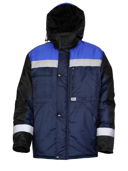 Куртка утеплённая "Глобус", тк. оксфорд, цв. СИН/чёрн/василёк