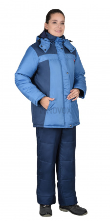 Куртка зимняя женская "СИРИУС-ФРИСТАЙЛ", синяя с голубым