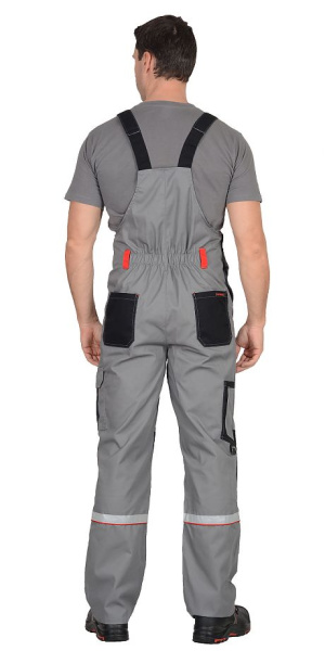 Костюм "СТАН" куртка (чз), п/к, ср-серый с черной и красной отделкой