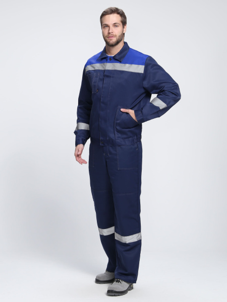 Костюм "Лигор-1" СОП К. (тк.Смесовая,210) брюки, т.синий/васильковый