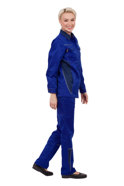 Костюм женский "Страйк", куртка, брюки, цвет василек/темно-синий