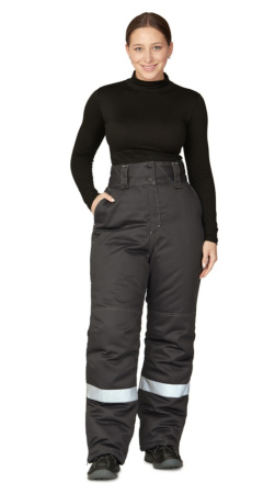 Брюки женские утеплённые "Бренд" тёмно-серые