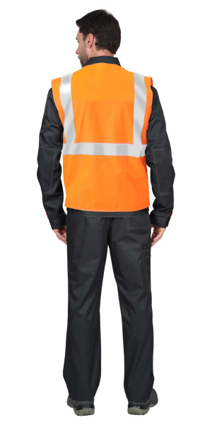 Жилет сигнальный кл.2, 3 СОП (трик.120 гр/м2, карманы) оранжевый