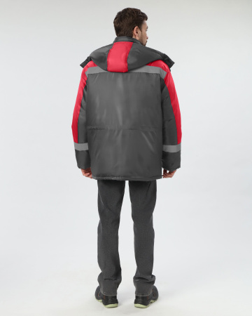 Куртка зимняя "Лигор" СОП (тк.OxLine,90), т.серый/красный