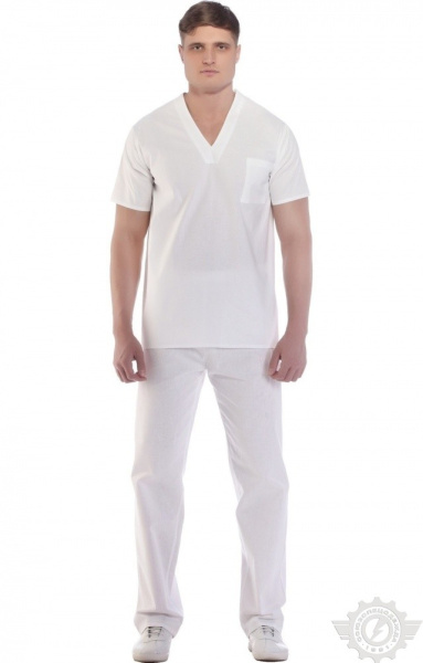 Куртка ПЕКАРЬ, тк. Бязь, белая