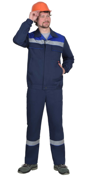 Костюм "МАСТЕР-РОСС" куртка кор., п/к, тёмно-синий с васильковым и СОП