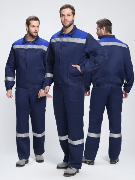 Костюм "Лигор-1" СОП К. (тк.Смесовая,210) брюки, т.синий/васильковый