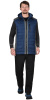 Жилет УРБАН утепленный с капюшоном синий с серым