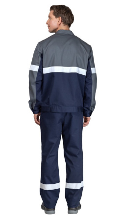 Костюм антистатический мужской "Вираж-Антистат М" тёмно-синий/тёмно-серый (куртка и брюки)