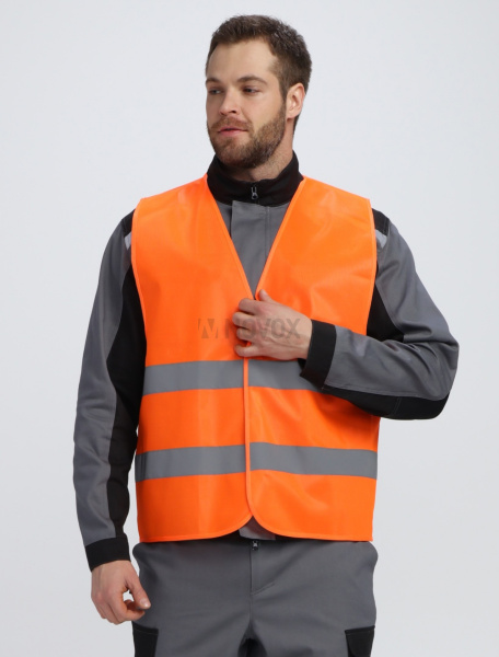 Жилет сигнальный ProfLine Base (тк.Полиэфир,100), оранжевый. (СОП-2)