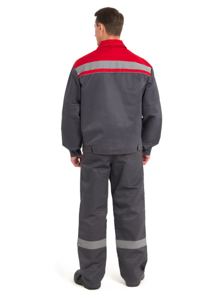 Костюм "Нова" куртка+брюки, цв. сер/красн.