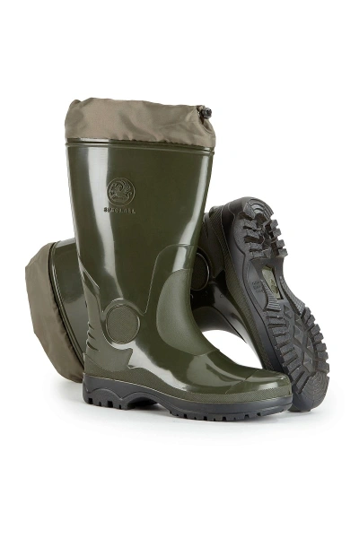 Сапоги ПВХ с надставкой и съемным чулком цвет олива