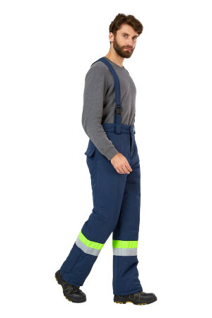 Костюм рабочий мужской зимний "Илион" цвет синий/неон