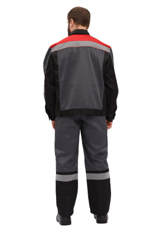 Костюм "РЕСПЕКТ" куртка, п/к, цвет: СЕРЫЙ/ЧЕРНЫЙ