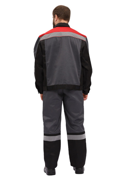 Костюм "РЕСПЕКТ" куртка, п/к, цвет: СЕРЫЙ/ЧЕРНЫЙ