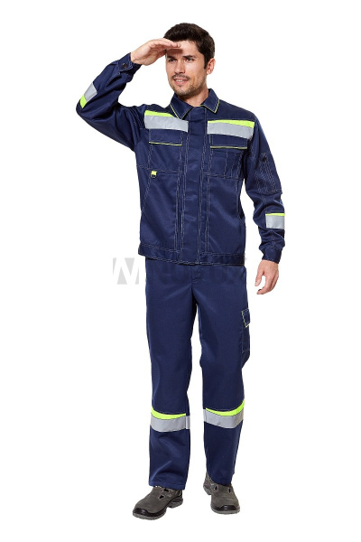 Костюм "Комфорт 2", куртка, п/к, неоновый/темно-синий