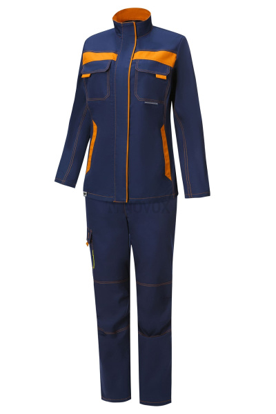 Костюм женский  STAR (Стар), куртка, брюки, темно-синий горчичный