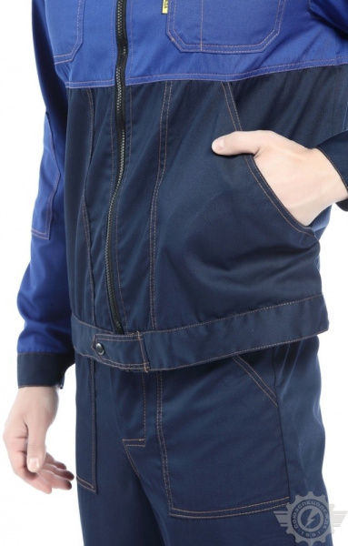 Костюм "Универсал-Люкс", куртка, брюки, темно-синий-василек
