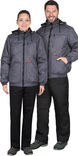 Куртка зимняя "ПРАГА-ЛЮКС" тёмно-серый баклажан