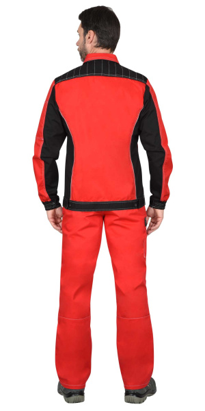 Костюм "Престиж" , куртка кор. (чз), п/к, красный с черным