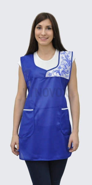 Фартук "Принцесса" васильковый с белым