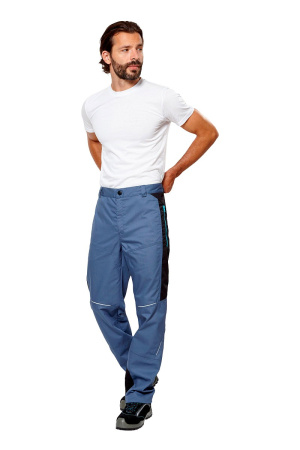 Костюм рабочий мужской летний "Кранц", куртка, брюки, цвет маренго/черный/голубой