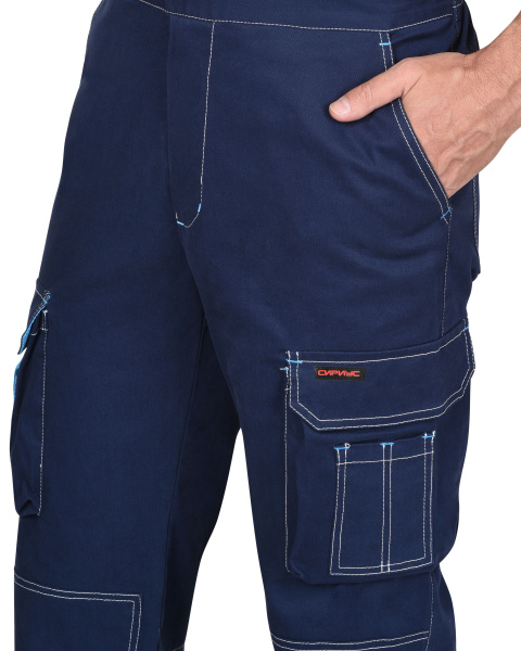 Полукомбинезон "ДЖЕТ" синий с голубым тк. мех. стрейч с ВО