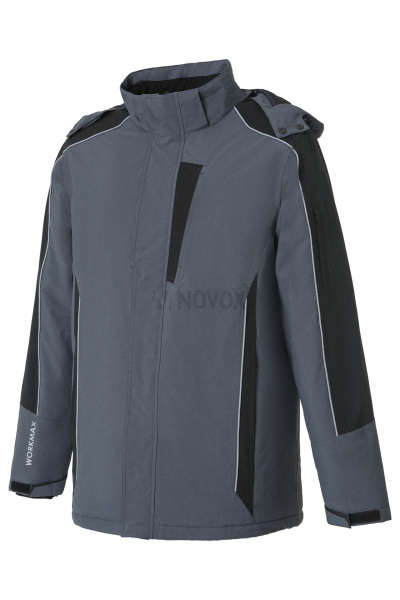 Куртка ВОРКМАКС (WORKMAX) РИПСТОП утепленная т.серая/черная