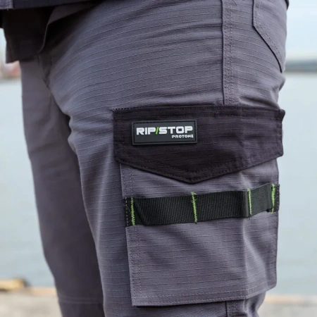 Брюки PROTONE RIPSTOP, серый/т.серый/лайм