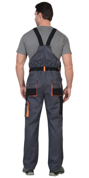 Полукомбинезон "МАНХЕТТЕН" т.серый с оранж. и черным тк. стрейч пл. 250 г/кв.м