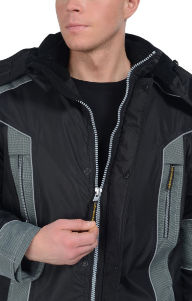 Куртка зимняя "Ультра", черный/серый