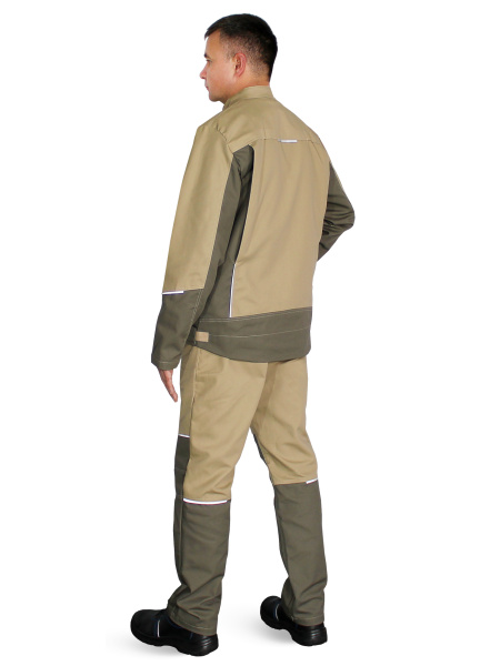 Костюм "ДРИМ" куртка+брюки, тк. смесовая (60% хлопок, 40% п/э), плотность 270 г/м2, цв. беж/олива