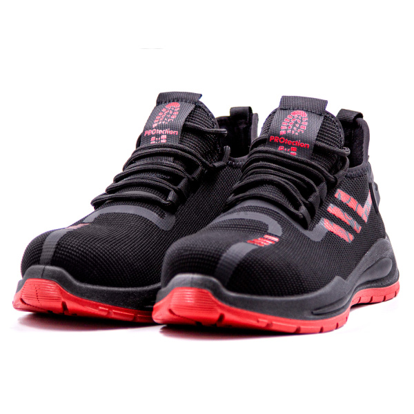 Кроссовки рабочие, КП, ПУ/ТПУ, черный/красный (арт. 5333К)
