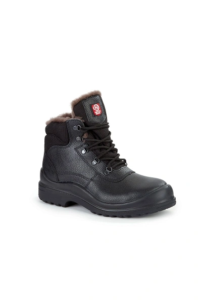 Ботинки рабочие зимние утепленные "Нитро МАКС" с КП КЩС натуральный мех цвет черный