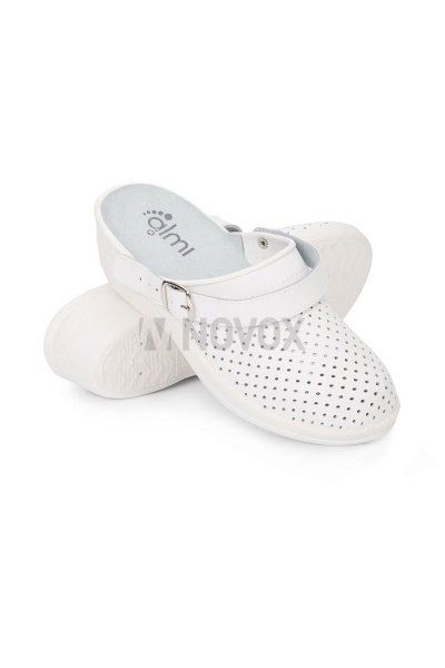 Сабо женские "Медикал", нат. кожа, ПВХ, цвет белый