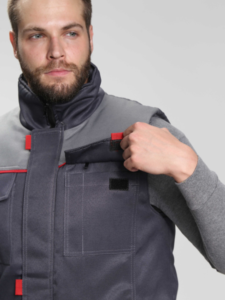 Жилет утепленный "Флофт" (тк.Смесовая,210), т.серый/серый