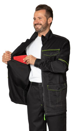 Куртка мужская "Эко-Босс" чёрная/лимонная