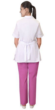 Костюм "ЛИРА" женский белый с т.розовым