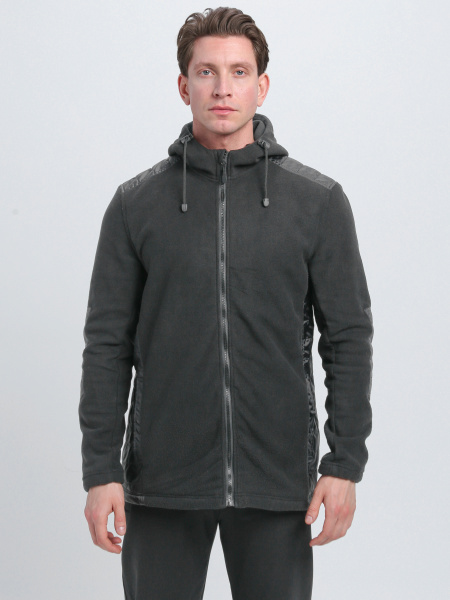 Куртка с капюшоном Кэмп (тк.Флис), т.серый