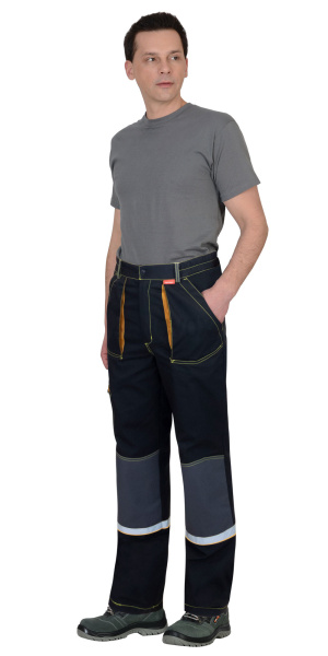 Брюки "РОДОС" черные с темно-серым, горчичным