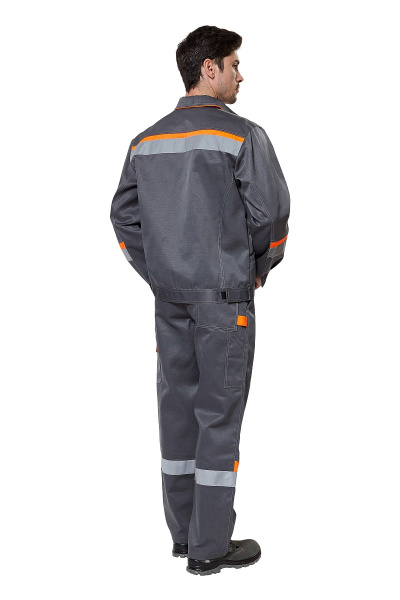 Костюм "Комфорт 2", куртка, п/к, серый/оранжевый