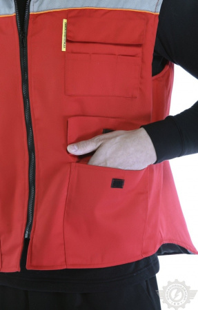 Жилет "Профессионал" зимний красный-светло-серый