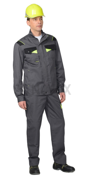 Куртка "ХОВАРД", темно-серая с черной и лимонной отд. (ЧЗ)