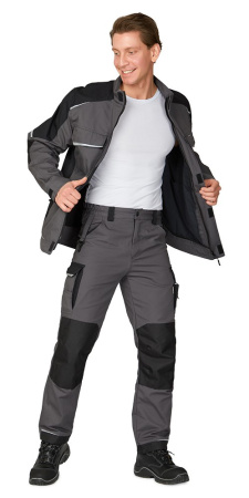 Куртка мужская "Сюрвейер" тёмно-серый/чёрный