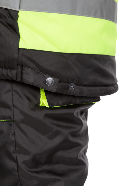Костюм "Премиум" зимний, куртка, брюки, ткань "Оксфорд" черный-лимон с СВП (СОП)