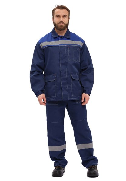 Костюм "УДАРНИК" куртка, брюки Т.СИНИЙ/ВАСИЛЁК