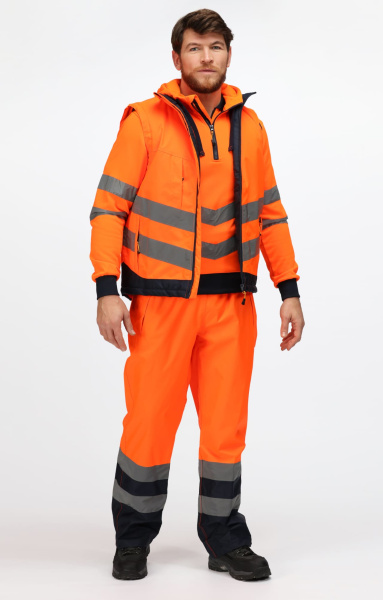 Жилет РЕГАТТА ПРОФЕШИОНАЛ ХАЙ-ВИС ПРО ИНСУЛЭЙТИД утепленный сигнальный TRA 840 оранжево-синий