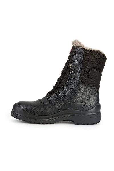 Ботинки с высокими берцами рабочие зимние КЩС "Нитро МАКС" с КП шерстяной мех цвет черный